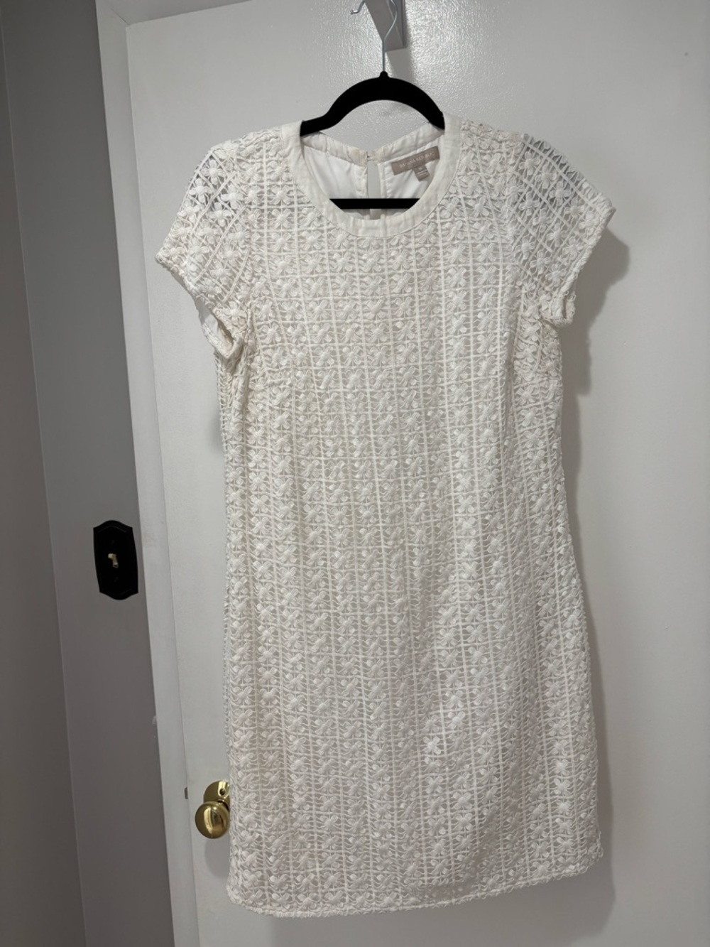 Banana Republic Ivory Crochet Shift Dress Size 10